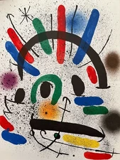 Joan Miro Original Abstract Stone Lithograph #II Limited Edition 1972 