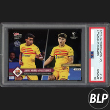 2023-24 Topps Now UCL Lamine Yamal &amp; Pau Cubrasi #114 PSA 10 RC Rookie