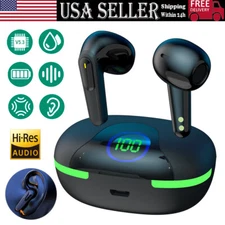 TWS Bluetooth 5.3 Wireless Earbuds Headset Noise Cancelling with Charging Case ~