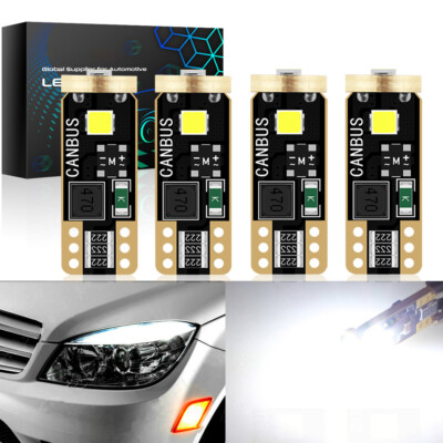 4Pcs Bright White Canbus LED Eyebrow Eyelid Light Bulbs For Benz W204 C300 C350