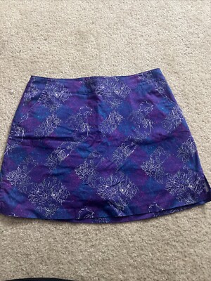 Lady Hagen Athletic Golf Skort Skirt w/ Shorts Purple Flora Cotton