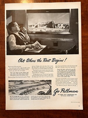 Vintage Pullman Train 1947 Ad Out Where The Rest Begins