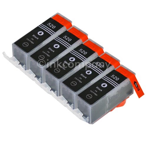 5X PGI520 Black FüR Canon Pixma IP3600 IP4600 IP4600X IP4700 MP540 MP550 MP640-image