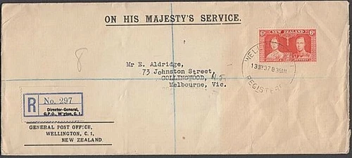 NEW ZEALAND 1937 CORONATION FDC OHMS (ID:028/D26667)