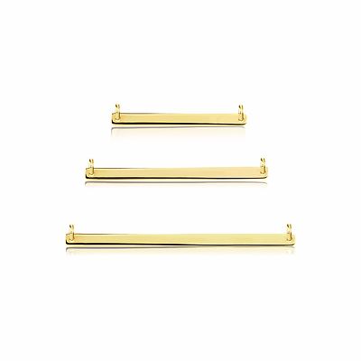 Modern 14k Yellow Gold .54 ct Dimond Verticl Br Pendnt Necklce 18
