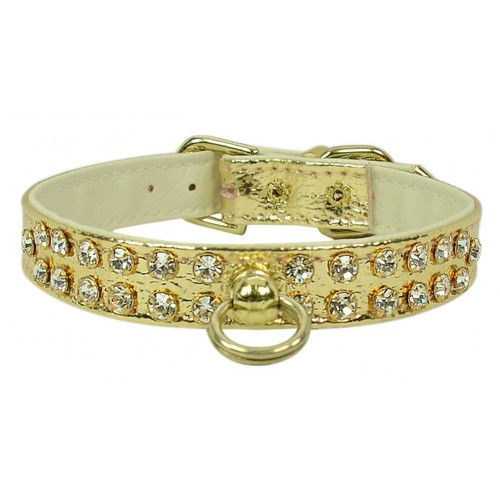 Collares Genuinos Estrás Perro 2 Filas Joyas de Cristal Genuino Elegantes EE. UU. ¡BLING! - Imagen 8 de 18