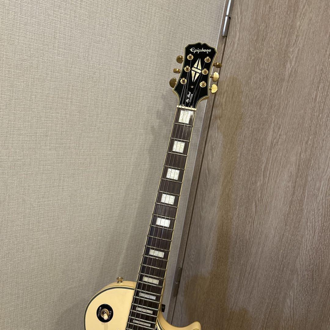 ︎ Epiphone Les Paul Custom white EEシリアル Used Epiphone Les Paul Custom White EE Serial Electric
