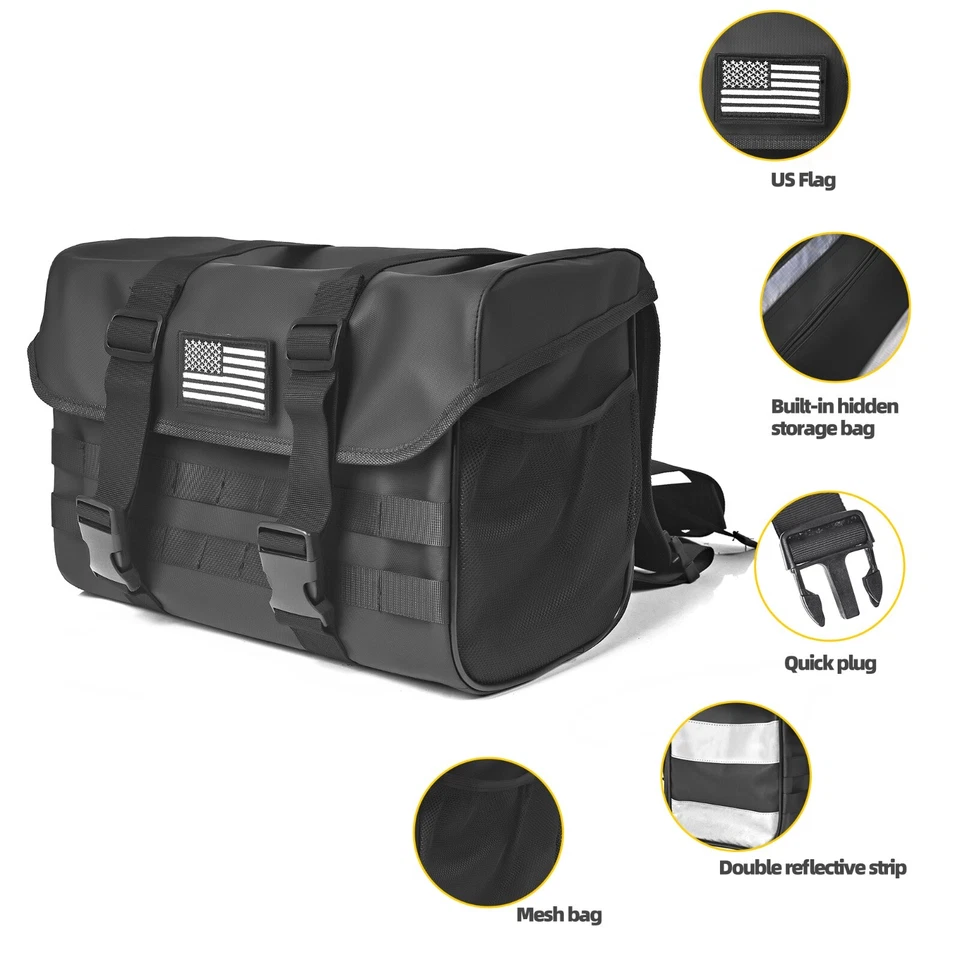 Alforjas para moto 40L Bolsa de equipaje de viaje Bolsa trasera Bolsa lateral para moto Foto 4 de 4