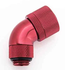 Bitspower G1/4 Deep Blood Red Dual Rotary 60-Degree Compression Fitting ID 3/8"