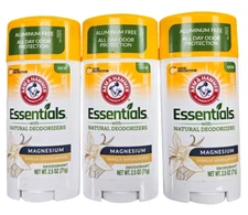 Arm & Hammer Essentials Deodorant VANILLA SANDALWOOD No Aluminum 2.5oz ( 3 pack)