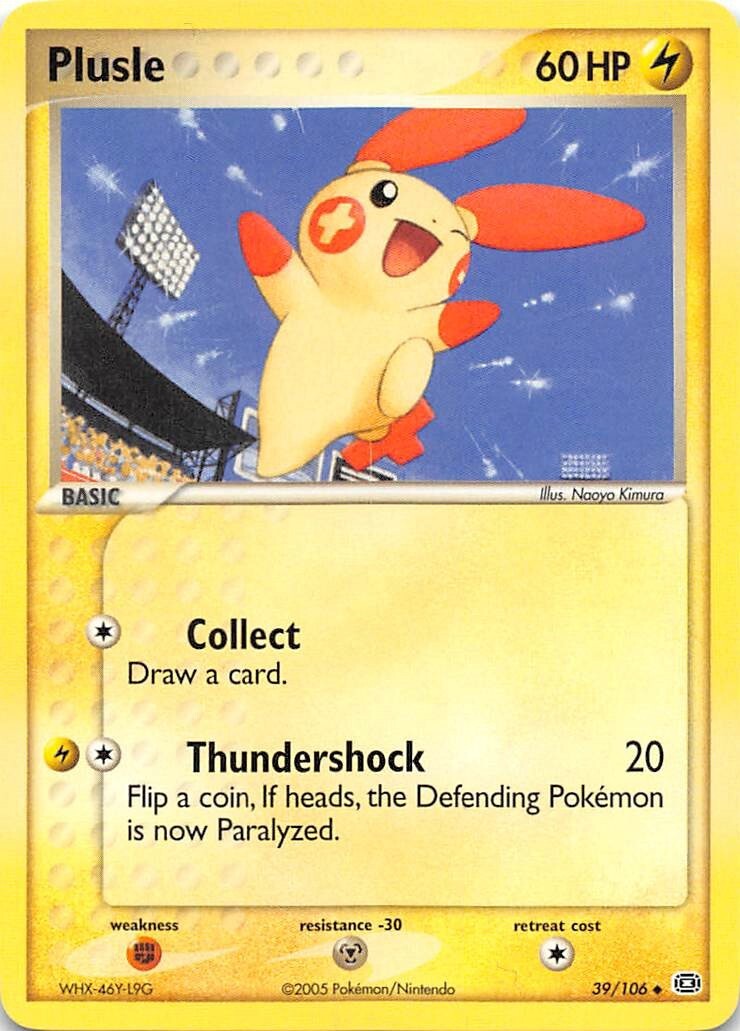 PLUSLE 39/106  - NON-HOLO UNCOMMON - EX Emerald - 2005 Pokemon Card - NM/M