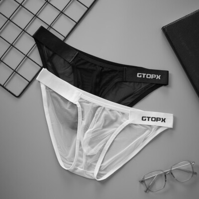 Sexy Herren Niedrig Netz Beutel Tanga Slip Hipster Hochgeschnitten Unterwäsche Bikini