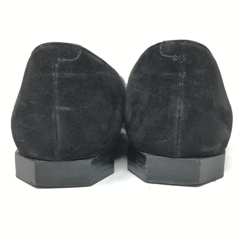 Zapatos planos de ballet con cordones Rebecca Minkoff para mujer talla 7,5 negros de gamuza con tachuelas Foto 3 de 4