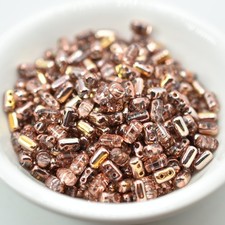 3x5mm Rulla, Crystal Capri Gold 2-Hole, 50 Beads, Czech Glass