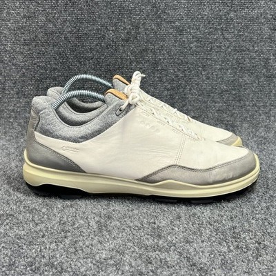 Ecco Biom Hybrid 3 Spikeless Golf Shoes Men's Size 10 White Grey Leather Sneaker