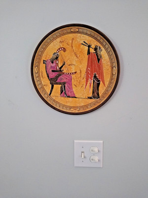 Vintage 13'' Greek Terracotta Plate by Epsilon Pi Sigma - Euterpe and Terpsichore