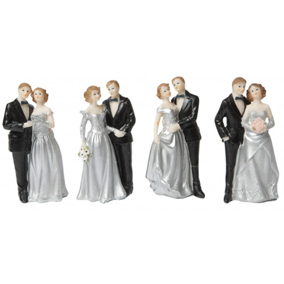 Statue per Torta Argentoargento Matrimonio Decorazione Argento Coppia 12cm Wahl - Immagine 2 di 4