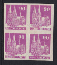 GERMANY 1951 SCOTT #657 90PF. IMPERF Block of four MNH/MH MI. #96