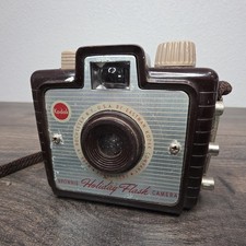 Vintage Kodak Brownie Holiday Flash Camera Bakelite Body Not Tested Strap Ripped