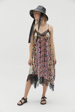 Kimchi Blue Urban Outfitters Floral Criss Cross Strap Summer Midi Dress Size L