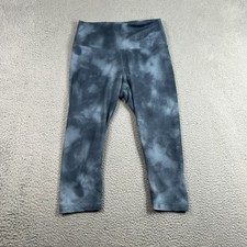 Nobull Pants Womens M Blue Cropped Leggings Performance Compression Stretch