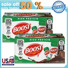 BOOST 20g High Protein Nutritional Drink Shakes, Rich Chocolate,8 fl oz,30 Pack