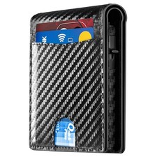 Slim RFID Blocking Bifold Wallet with ID Window  Cash Slot, Gift Boxed