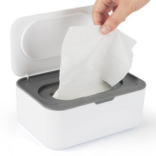 Baby Wipes Dispenser, Wipes Case Baby Wipe Holder, Gray  Keeps Wipes Fresh, Non