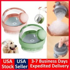 UPGRADE Pet Dog Cat Silicone Softy Massage Bath Brush Scrubber Shampoo Dispenser