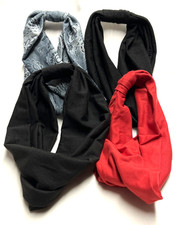 4 Headband Set- Black, Red, Gray
