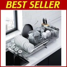Extendable Kitchen Dish Rack - Rust Resistant Cutlery Holder