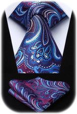 Ties for Men Paisley Tie and Pocket Square Woven Classic Floral Mens Ties Handke