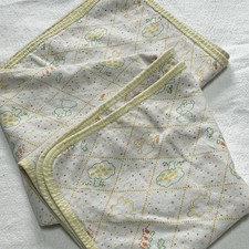Vintage Carters Classics Baby Blanket Bear Bunny Trees Carrot Animals Cotton 80s