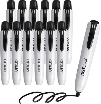 Black Jumbo Retractable Dry Erase Markers Bullet Tip Extra Thick 12 PCS
