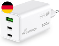 MediaRange Gan LadegeräT 100W Eu-Stecker 2X USB-C + 1X USB-A