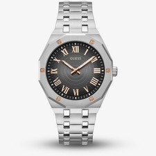 Guess Mens Asset Two Tone Black Dial Watch GW0575G1