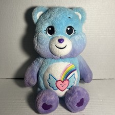 Care Bears Dream Bright Bear 14" Rainbow Heart Blue Purple Plush
