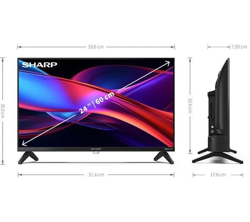 SHARP 1T-C24GD2725K Roku TV 24" Smart HD Ready HDR LED TV - Picture 4 of 5