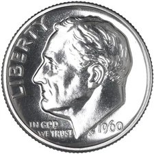 1960 (P) Roosevelt Dime Gem Proof 90% Silver