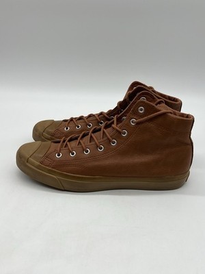 RARE Jack Purcell Men s Sz 11 Camel Leather Converse High Tops Gum Soles Shoes.
