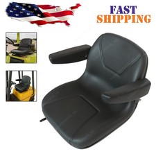 New Replacement Low Back Seat Black with Armrests Fits Kubota Tractor