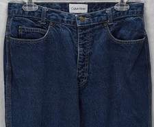 WOMENS VINTAGE CALVIN KLEIN BLUE DENIM MOM JEANS USA MADE TAPERED SIZE 13
