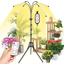 Indoor Plant Grow Lights with Adjustable Tripod Stand and Timer Remote Control