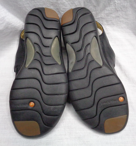 Women's CLARKS Unstructured Leather Slingback 86331 Buckle Sandal BLACK / 8.5M - Picture 10 of 11