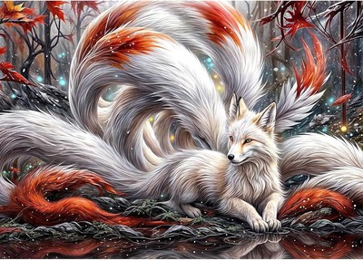 Fox Diamond Painting Kits, 5D DIY Blumen Kits für...
