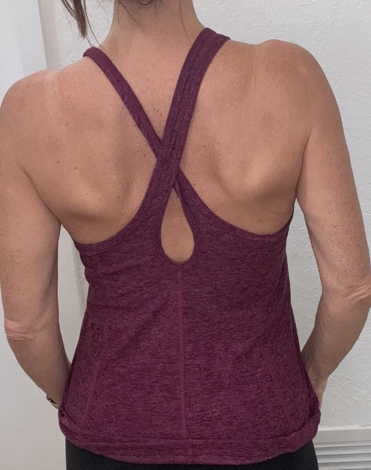 Beyond Yoga Spacedye Step Up Racerback Tank Top S Burgundy Maroon Small EUC - Image 3 of 3