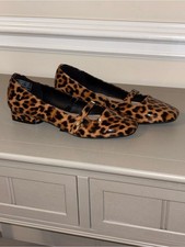 London Fog Leopard-Print Mary Jane Flats - Brown/Black