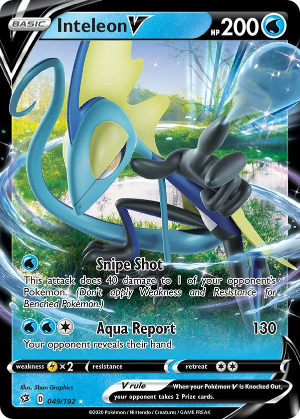 Inteleon V - 049/192 - Pokemon Rebel Clash Sword & Shield Ultra Rare Card NM