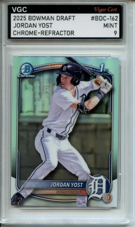 2025 BOWMAN DRAFT CHROME REFRACTOR #BDC-162 JORDAN YOST VGC MINT 9 IJ49
