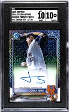2025 Bowman Chrome 1st Jonah Tong Mojo Refractor Auto /150 Mets. SGC 10/10!!!